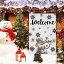 2 x Winter Snowman Let it Snow Garden Flag 12 x 18 Inch Merry Christmas Double Sided Linen Yard Flag Outside Farmhouse New Year Xmas Holiday Decor