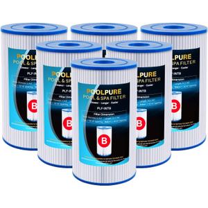 POOLPURE Type B Replacement Pool Filter, Compatible with Intex 29005E Easy Set Swimming Pool Filter Cartridge, 6Pack