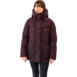 Nine West Women’s 30-Inch Hooded Puffer Coat with Utility Pockets, Warm Winter Outerwear, Merlot (X-Large)