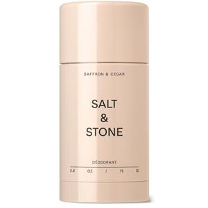 SALT & STONE Aluminum Free Deodorant | Extra Strength 48 Hour Protection for Women & Men | Made with Seaweed Extracts, Shea Butter & Prebiotics (Saffron & Cedar)