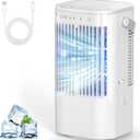 Portable Air Conditioners, 4-in-1 Mini Small Air Conditioner Evaporative Air Cooler Fan with 1000ml Water Tank, 3 Speeds & 7 LED Lights, Personal Mini AC with Timer for Bedroom, Desktop, Home, Office