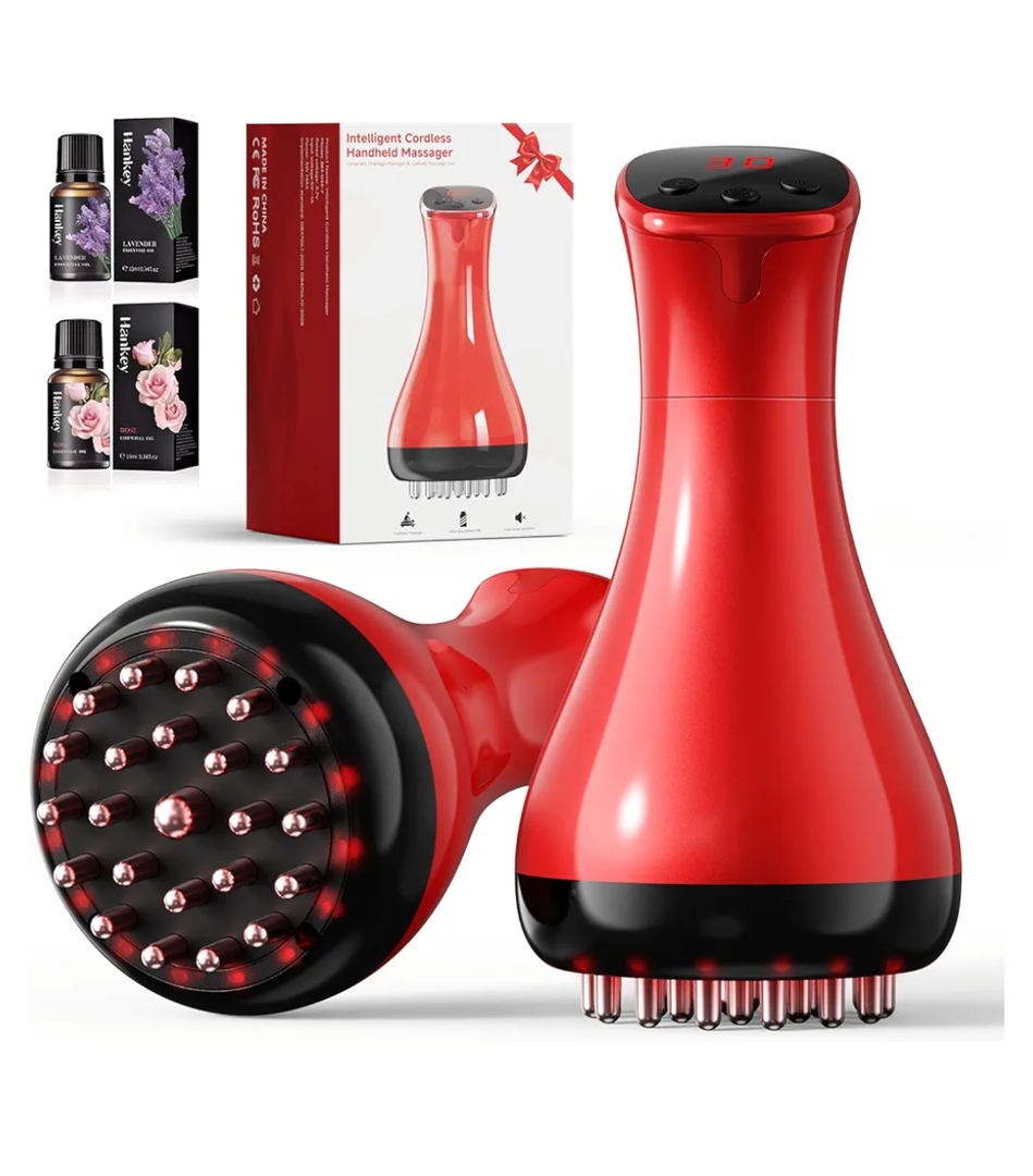 Lymphatic Drainage Massager, Anti-Cellulite Massager For Body Cellulite and Thigh & Belly Stretch Marks Reduction, Handheld Massage tools for Lymphedema & Lipedema, Sciatica Nerve Pain Relief Devices