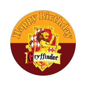 7.5 Inch Edible Cake Toppers Harry Potter Gryffindor Crest White Themed Birthday Party Collection of Edible Cake Decorations