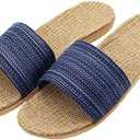 Hwayslon Fashion Unisex Linen Summer Skidproof Indoor Slippers size 40-41