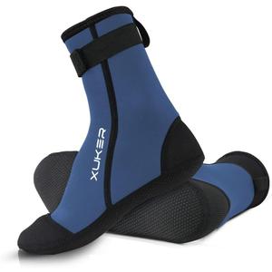 XUKER Neoprene Water Socks 3mm, Sand Proof Beach Volleyball Socks Diving Socks for Outdoor Water Sports (Blue)
