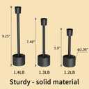 YUMORE Stainless Steel Black Candle Holders Candlestick 6 Packs Tall Taper Pillar Stable Base Stand Holders for Dining Table Wedding Centerpiece Decorations