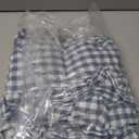2 Pack Dusty Blue Plaid Ruffle Gingham King Size Pillow Shams, 100% Yarn-Dyed Washed Cotton Checkered Farmhouse Pillow Covers for Bed/Sofa Envelope Closure - 20''x36''