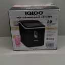 Igloo Automatic Ice Maker, Self- Cleaning, Countertop Size, 26 Pounds in 24 Hours, 9 Large or Small Ice Cubes in 7 Minutes, LED Control Panel, Scoop Included, Perfect for Water Bottles, Mixed Drinks (Black)