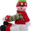 LUOZZY Plush Snowman Christmas Tree Topper Decorations with Funny Gnome Hugger for Xmas Party Holiday Curtain Tie Ornament