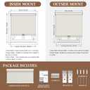 AOSKY Cordless Blackout Roller Shades, 38" W x 72" H, Linen Cream