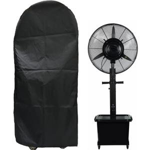 J&C Outdoor Waterproof Black Polyester Fan Cover, Industrial Dustproof, Easy to Clean, Heavy Duty, Size 23.6 x 11 x 61in, Includes 1 Cover + 1 Pouch