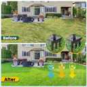 Lawn Aerator, 2-in-1 Manual Aerator Lawn Tool Garden Tool Set Combined with Core Aerator and 12 Spikes, T-Handle Grass Aerator with Cleaning Tool for Yard Lawn Care & Compacted Soil