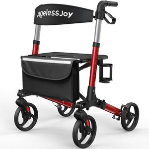 Ageless Joy Rollator Walker Foldable Rollator Walker with Seat for Seniors,Aluminum Frame