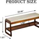latifolia Solid Wood Bench, Entryway Shoe Bench with Cushion, Flip-Open Storage Compartment, 2-Tier Shoe Organizer(Grey,39.70''L), 39.37''l