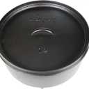 Lodge 10 Quart Pre-Seasoned Cast Iron Camp Dutch Oven with Lid - Dual Handles - Use in the Oven, on the Stove, on the Grill or over the Campfire - Black