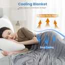 OIGAE Cooling Blanket for Hot Sleepers - Soft & Lightweight Summer Cold Blanket for Night Sweats | Perfect for Bed, Couch, Sofa (Grey, Twin 60" x 80")