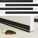 Gisafai 4 Pcs 36'' Metal Door Draft Stopper, Aluminum Door Sweep Mouse Stopper Mice Seal Strip, Noise Blocker Sweep for Keep Rodents Pests Out, Enhanced Weather Sealing, Easy to Install (Black)