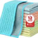 Orighty Multipurpose Wire Dishwashing Rag 12 Pcs, Upgraded Double-Layer Non-Scratch Wire Dish Cleaning Cloths, Kitchen Reusable Steel Scrubber, Powerful Dishcloth Rag for Cookware, Multicolor, 7"x8"