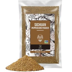 2 Pack Soeos Sichuan Peppercorn Powders, 4oz (113g), Szechuan Peppercorn Powders, Crushed Green Sichuan Peppercorns Powder, Ground Pepper Powders , Best By: 06/26/2027 