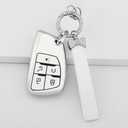 1797 White Key Fob Cover fit for Buick Envision fits for Chevy Chevrolet Silverado Sierra 1500 Accessories Bling Car Keychain Case Shell 5 Button TPU