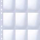 Trading Card Sleeve Pages, HERKKA 200 Pack 9 Pocket Album Pages 11 Holes Fit 3 Ring Binder