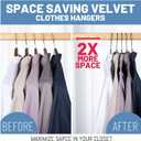 HOUSE DAY Grey Velvet Hangers 60 Pack, Non Slip Felt Hangers, Heavy Duty Velvet Clothes Hanger, Ultra Slim Hanger Space Saving, Perfect for Shirt, Suits, Pants