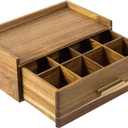 Wooden Organizer Chest Storage Drawer Teabag Holder for Display