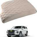 Autorder Center Console Cover for 2020-2025 Hyundai Palisade Accessories Armrest Cover Memory Foam Armrest Support Cushion Anti-Scratch Leather Protector Pad (Beige)