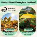 Plant Umbrella for Outdoor Plants 2/4 Pack, 35.43" Upgraded Large Plant Shade with Wind Rope & Stakes, 80% UV Block Waterproof Garden Shade for Potted Flowers Vegetables
