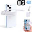 Smartphone Camera Mirror Reflection Clip Kit, Adjustable HD Glass Mirror for Back Camera, Travel Size for Creative Photography (1Pcs-White)