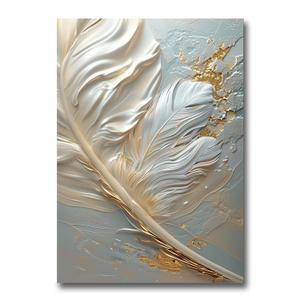 Art Prints, Wall Art Decor, Abstract White Feather print print on Poster, Large Wall Art, Original Textured print, Minimalist Art, Custom Living Room Decor Gift, Wall Art, Decor