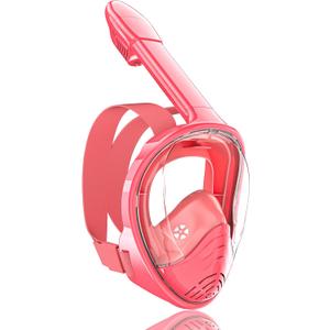 QingSong Kids Snorkel Mask Full Face, Snorkeling Set with Camera Mount, Foldable 180 Degree Panoramic View Snorkeling Gear Anti-Fog Anti-Leak (X-Small, 1Pink)