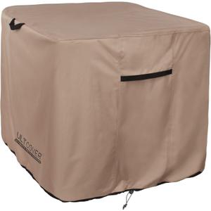 ULTCOVER Waterproof Square Air Conditioner Cover for Outside AC Units Size Upto 34W x 34D x 32H inch (Brown)