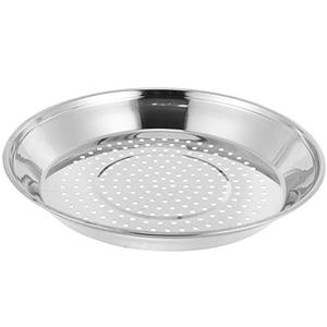 Cabilock 13.4 Inch Stainless Steel Steamer Tray with Small Holes for Wok Steaming Rack Large Steamer Insert Plate for Dumplings Buns Dim Sum Cooking