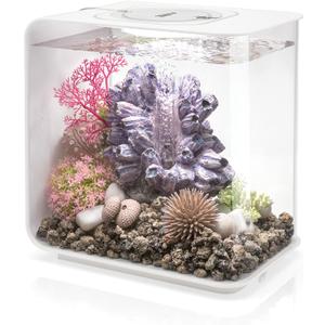 biOrb Flow 15 Acrylic 4-Gallon Aquarium with White LED Lights Modern Compact Tank for Tabletop or Desktop Display, White