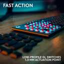 Logitech G915 X Lightspeed Low-Profile Wireless Gaming Keyboard, Double-Shot PBT Keycaps, Fully Programmable Keys, RGB Backlighting, Sleek Aluminum Finishing, GL Blue Clicky Switches - PC/Mac - Black