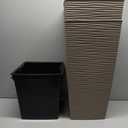 Mueller M-Resin Heavy Duty Tall Planters for Outdoor Plants, Indoor Grande Plant Pots, Boxes, Trees, Flower Pots, 2-Piece Set, 24, Modern Design, Built-in Drainage, Front Porch Decor, Mocha