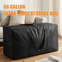 66 Gallon Extra Large Storage Bags, XXL Moving Bags with Zippers & Side Handles, Jumbo Big Storage Totes for Moving & Space-Saving Organization (Black, 66 Gallon, 1 Pack)