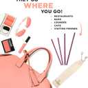 Reusable Stainless Steel Straw Set of 4 - Shorter Lengths (6.5" and 7.5") for Cocktails and Beverages. Travel Case and Cleaning Brush - Perfect for On The Go or Entertaining at Home (Purple Haze)