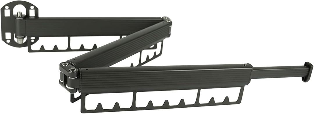 Clothes Drying Rack Foldable Space Saving Laundry Hanger Grey Color Rack Clothing Wall Mounted Retractable,Collapsible(Tri-Fold)