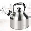 4.2 Quart/4L Large Whistling Tea Kettle, 304 Stainless Steel Brushed Satin, Fast Boil for Induction & Gas Stoves