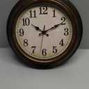 45MinST 14 Inches Retro Wall Clock, Silent Non Ticking Battery Operated Movement, Home/Wall Decor, Easy to Read, Decorate Bedroom/Living Room/Office with Arabic/Roman(Arabic) (14'' Black Gold)