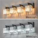 Modern Bathroom Vanity Light 4-Lights Modern Black Crystal Wall Light Bathroom Vanity Light Fixtures