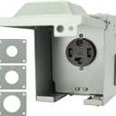 30Amp Power Outlet Box,125/250Volt NEMA 14-30R Receptacle Weatherproof Outdoor Electrical Panel, ETL Listed for Electric Vehicles, RV,Electric Dryers