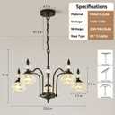 Vintage Crystal Pendant Light Fixture 24-Inch, 5-Light Victorian Black Modern Farmhouse Chandelier Hanging Lighting for Dining Room, Kitchen Island, Living Room, Bathroom, G9 Base
