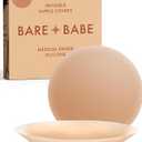 Bare Babe Nipple Covers with Lift - Reusable Sticky Bra Push Up - Waterproof Nipple Pasties Strapless Bras for Women 2 Shades XL