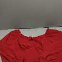 Scarlet Darkness Vintage Corset Tops for Women Renaissance Blouse Off Shoulder Long Sleeve Top (XL, Red)