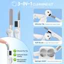 for AirPods 4 Case, Soft Silicone Airpod 4 Case Cover QUTE with Keychain & Cleaning Kit Compatible with AirPods 4th Generation 2024 for Women Girly, Anti-Scratch (Lavender Grey)