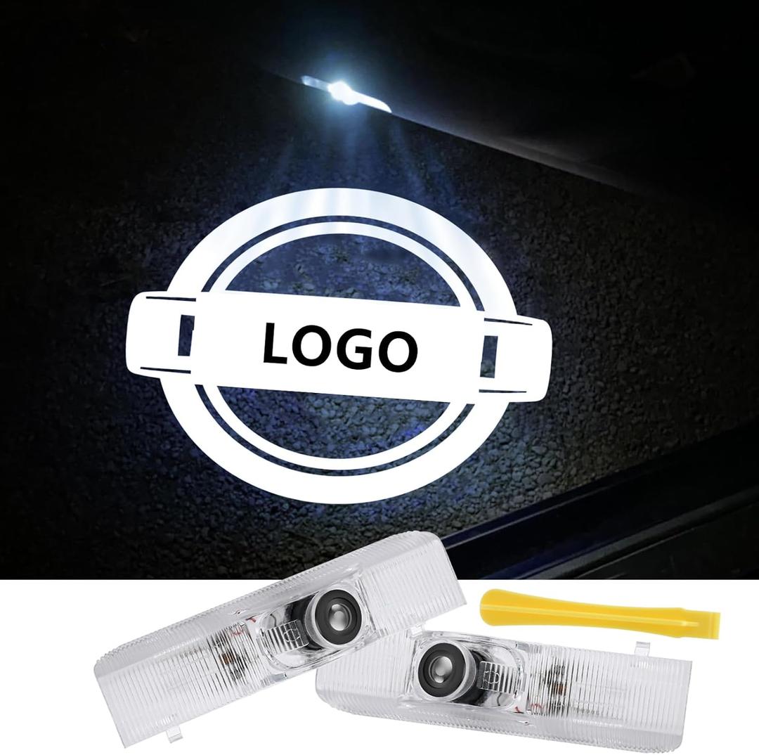 No Fade Car Door Lights Logo Compatible with Nissan, LED Welcome Lights Accessories for Altima Maxima Armada Titan Quest Pathfinder Terra (NS2-2pcs) (NA-2Pcs)