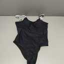 Verdusa Women's One Piece Swimsuit Cut Out Ruffled Open Back Spaghetti Strap Swimwear (Black) M